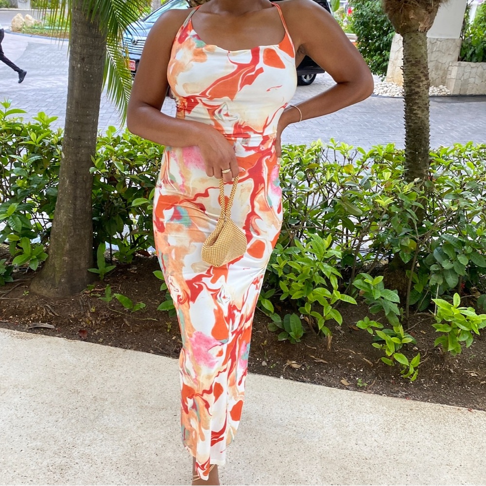 Vibrant Swirl Maxi Dress